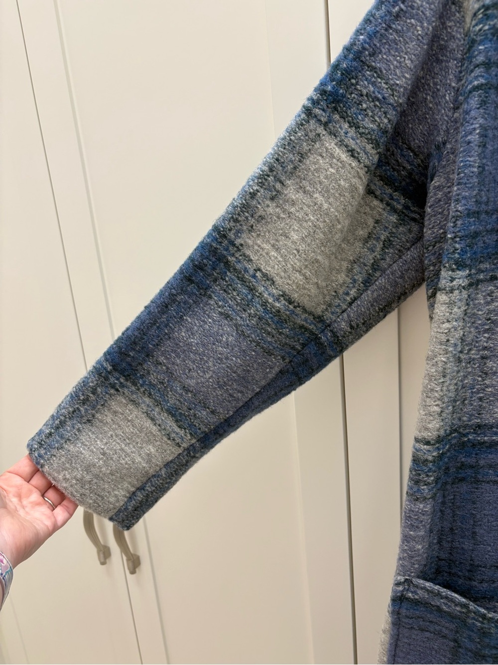 Isabel Marant Blue Gray Plaid Wool Blend Trench Coat - Picture 3 of 7